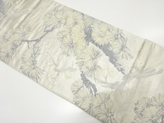 JAPANESE KIMONO / ANTIQUE FUKURO OBI / WOVEN BRANCH UME